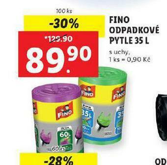 Lidl Fino odpadkové pytle 35 l nabídka