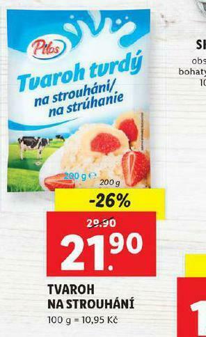 Lidl Tvaroh na strouhání nabídka