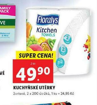 Lidl Florasyl kuchyňské utěrky nabídka