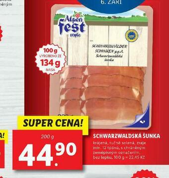 Lidl Schwarzwaldská šunka nabídka