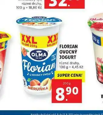 Lidl F,orian ovocný jogurt nabídka