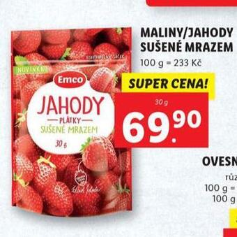 Lidl Jahody sušené mrazem nabídka