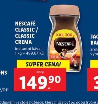Lidl Nescafé classic / crema nabídka
