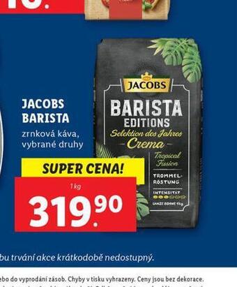 Lidl Jacobs barista zrnková káva nabídka