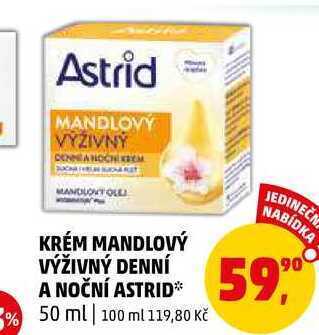 Penny Market Krém mandlový výživný denní a noční astrid 50ml nabídka