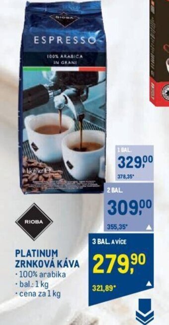 Makro PLATINUM ZRNKOVÁ KÁVA nabídka