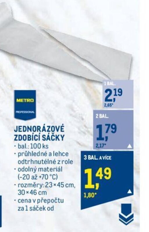 Makro JEDNORÁZOVÉ ZDOBÍCÍ SÁČKY nabídka