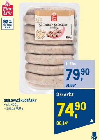 Makro Fine Life GRILOVACÍ KLOBÁSKY nabídka