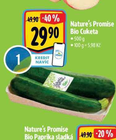 Albert Nature's promise bio cuketa 500 g nabídka