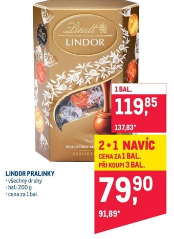Makro LINDOR PRALINKY nabídka