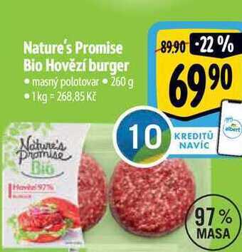 Albert Nature's promise bio hovězí burger 260 g nabídka