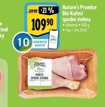 Albert Nature's promise bio kuřecí spodní stehna 450 g nabídka