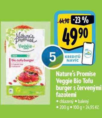 Albert Nature's promise veggie bio tofu burger s červenými fazolemi 200 g nabídka