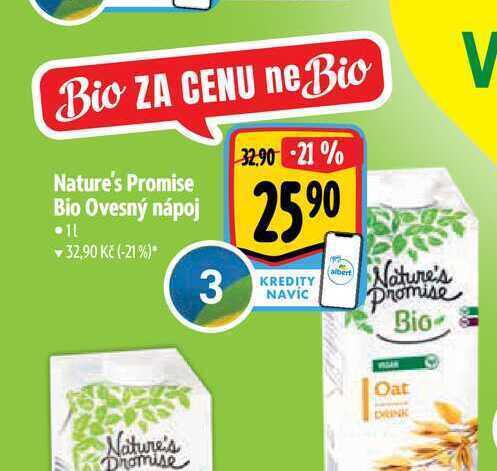 Albert Nature's promise bio ovesný nápoj 1 l nabídka