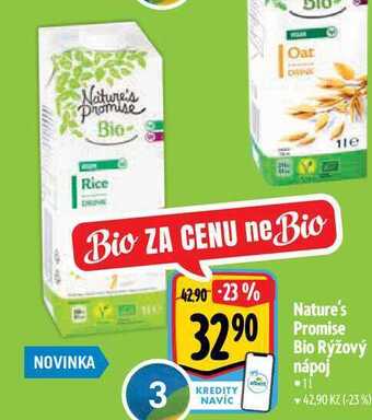 Albert Nature's promise bio rýžový nápoj 1 l nabídka