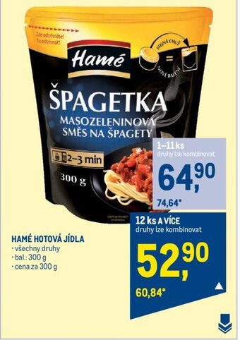 Makro HAMÉ HOTOVÁ JÍDLA nabídka