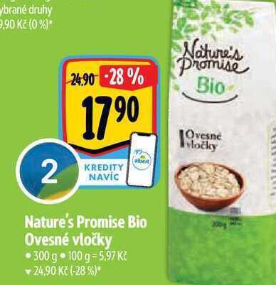 Albert Nature's promise bio ovesné vločky nabídka