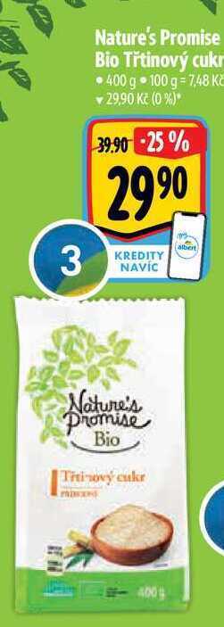 Albert Nature's promise bio třtinový cukr 400 g nabídka
