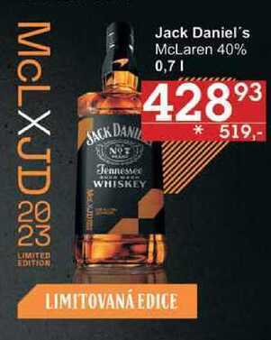 Jack daniel's mclaren 40%, 0,7 l