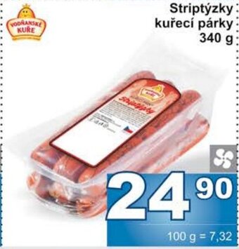 Striptýzky kuřecí párky 340 g.
