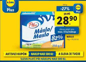 Lidl Máslo, 250 g nabídka
