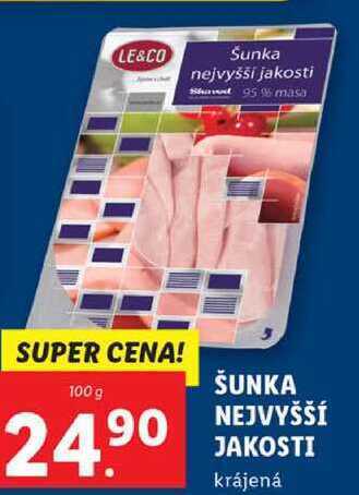 Lidl Šunka nejvyšší jakosti, 100 g nabídka