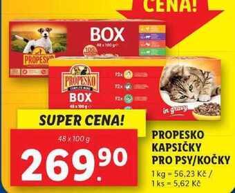 Lidl Propesko kapsičky pro psy/kočky, 48x 100 g nabídka