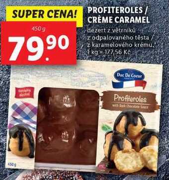 Lidl Profiteroles/crème caramel, 450 g nabídka