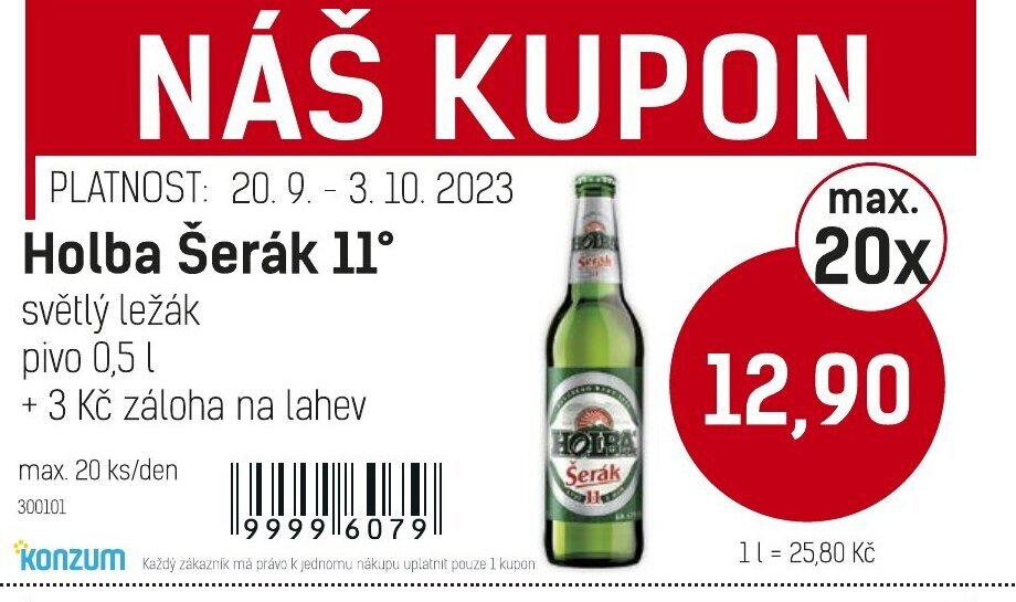 Konzum Holba Šerák 11° nabídka