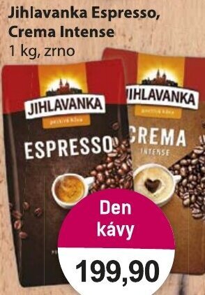 Konzum Jihlavanka Espresso, Crema Intense nabídka