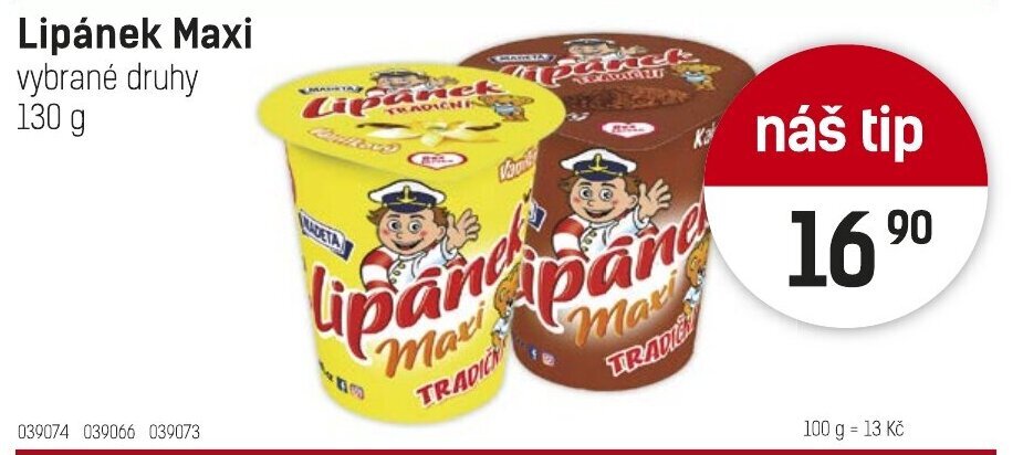 Konzum Lipánek Maxi vybrané druhy 130 g nabídka