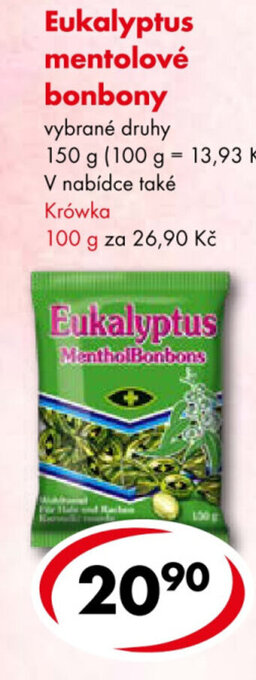 Eukalyptus mentolové bonbony