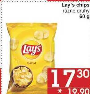 Jip Lay's salted různé druhy, 60 g nabídka