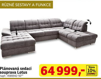 Plánovaná sedací souprava Lotus