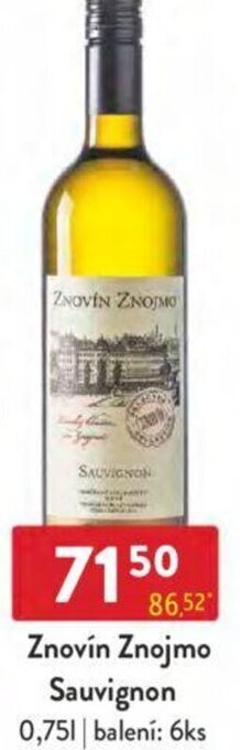 Qanto Znovín Znojmo Sauvignon 0,75L nabídka