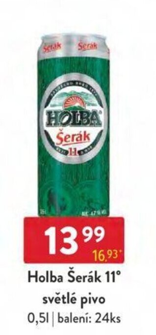 Qanto Holba Šerák 11° světlé pivo 0,5L nabídka