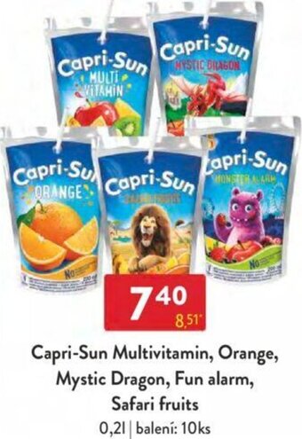 Qanto Capri-Sun Multivitamin, Orange, Mystic Dragon, Fun alarm, Safari fruits 0.2L nabídka