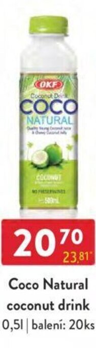 Qanto Coco Natural coconut drink 0,5L nabídka