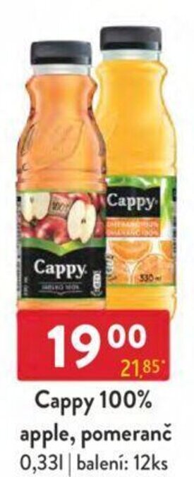 Qanto Cappy 100% apple, pomeranč 0,33L nabídka