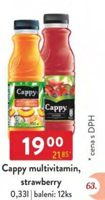 Qanto Cappy multivitamin, strawberry 0,33L nabídka