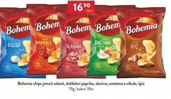 Qanto Bohemia chips jemně solené, delikátní paprika, slanina, smetana a cibule, špíz nabídka