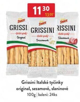 Qanto Grissini Italské tyčinky original, sezamové, slaninové 100g nabídka