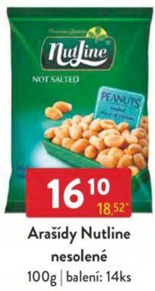 Qanto Arašídy Nutline nesolené 100g nabídka