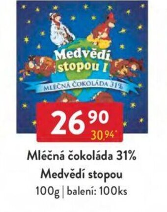 Qanto Mléčná čokoláda 31% Medvědí stopou nabídka