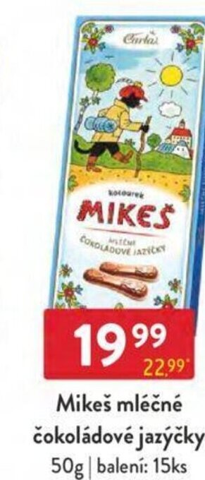 Qanto Mikeš mléčné čokoládové jazýčky nabídka