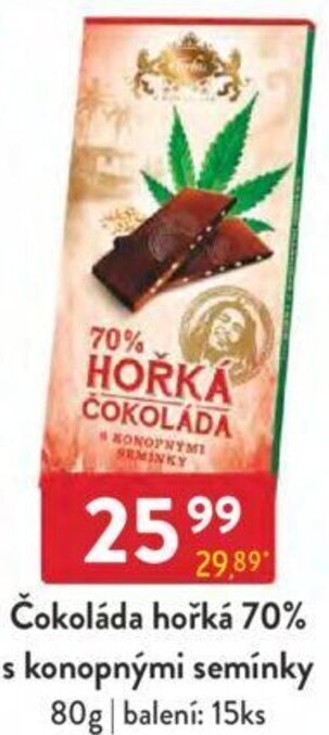 Qanto Čokoláda hořká 70% s konopnými semínky nabídka