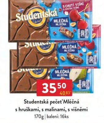 Qanto Studentská pečet'Mléčná s hruškami, s malinami, s višněmi nabídka