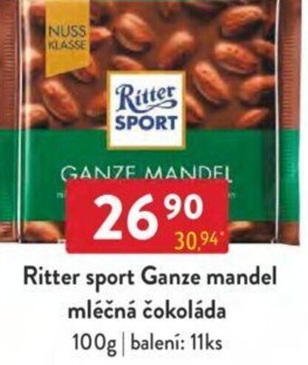 Qanto Ritter sport Ganze mandel mléčná čokoláda 100g nabídka