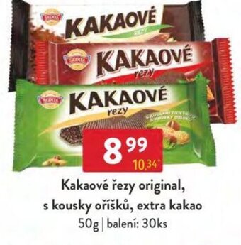 Qanto Kakaové řezy original, s kousky oříšků, extra kakao 50g nabídka