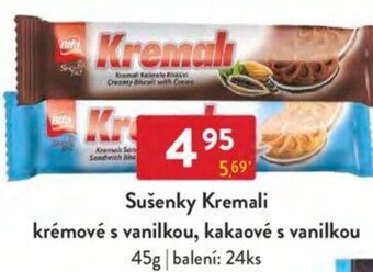 Qanto Sušenky Kremali krémové s vanilkou, kakaové s vanilkou nabídka
